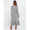 imageANRABESS Womens Long Sleeve Midi Dress 2025 Fall Rib Knit Crew Neck A Line Soft Flowy Swing Dresses with Pocket Casual TrendyGrey