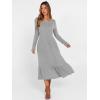imageANRABESS Womens Long Sleeve Midi Dress 2025 Fall Rib Knit Crew Neck A Line Soft Flowy Swing Dresses with Pocket Casual TrendyGrey