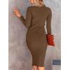 imageANRABESS Womens Long Sleeve Mock Neck Slim Fit Ribbed Bodycon Knit Slit Cocktail Sweater Midi Dress 2025 Trendy Fall OutfitsBrown