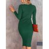 imageANRABESS Womens Long Sleeve Mock Neck Slim Fit Ribbed Bodycon Knit Slit Cocktail Sweater Midi Dress 2025 Trendy Fall OutfitsDark Green
