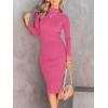 imageANRABESS Womens Long Sleeve Mock Neck Slim Fit Ribbed Bodycon Knit Slit Cocktail Sweater Midi Dress 2025 Trendy Fall OutfitsRose