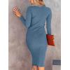 imageANRABESS Womens Long Sleeve Mock Neck Slim Fit Ribbed Bodycon Knit Slit Cocktail Sweater Midi Dress 2025 Trendy Fall OutfitsTeal