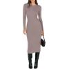imageANRABESS Womens Long Sleeve Sweater Dress 2025 Fall Crewneck Bodycon Stretch Ribbed Knit Slim Fit Midi Dresses Trendy OutfitsAlmond