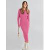 imageANRABESS Womens Long Sleeve Sweater Dress 2025 Fall Crewneck Bodycon Stretch Ribbed Knit Slim Fit Midi Dresses Trendy OutfitsHot Pink