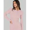 imageANRABESS Womens Long Sleeve Sweater Dress 2025 Fall Crewneck Bodycon Stretch Ribbed Knit Slim Fit Midi Dresses Trendy OutfitsPink