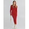 imageANRABESS Womens Long Sleeve Sweater Dress 2025 Fall Crewneck Bodycon Stretch Ribbed Knit Slim Fit Midi Dresses Trendy OutfitsRed
