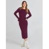 imageANRABESS Womens Long Sleeve Sweater Dress 2025 Fall Crewneck Bodycon Stretch Ribbed Knit Slim Fit Midi Dresses Trendy OutfitsWine Red