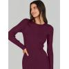 imageANRABESS Womens Long Sleeve Sweater Dress 2025 Fall Crewneck Bodycon Stretch Ribbed Knit Slim Fit Midi Dresses Trendy OutfitsWine Red