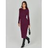 imageANRABESS Womens Long Sleeve Sweater Dress 2025 Fall Crewneck Bodycon Stretch Ribbed Knit Slim Fit Midi Dresses Trendy OutfitsWine Red