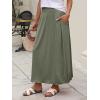 imageANRABESS Womens Maxi Skirts 2025 Fall Trendy Ankle Length High Waisted Boho Flowy Beach Long Skirt with Pockets FashionOlive Green