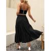 imageANRABESS Womens Summer Boho Flowy Swing Tiered ALine Maxi Skirt 2025 Fashion Trendy Elastic Waist Pleated Long Beach DressBlack