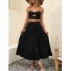 imageANRABESS Womens Summer Boho Flowy Swing Tiered ALine Maxi Skirt 2025 Fashion Trendy Elastic Waist Pleated Long Beach DressBlack