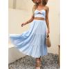 imageANRABESS Womens Summer Boho Flowy Swing Tiered ALine Maxi Skirt 2025 Fashion Trendy Elastic Waist Pleated Long Beach DressBlue