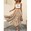 imageANRABESS Womens Summer Boho Flowy Swing Tiered ALine Maxi Skirt 2025 Fashion Trendy Elastic Waist Pleated Long Beach DressFloral Orange Red