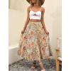 imageANRABESS Womens Summer Boho Flowy Swing Tiered ALine Maxi Skirt 2025 Fashion Trendy Elastic Waist Pleated Long Beach DressFloral Orange Red