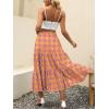imageANRABESS Womens Summer Boho Flowy Swing Tiered ALine Maxi Skirt 2025 Fashion Trendy Elastic Waist Pleated Long Beach DressFloral Yellow Purple