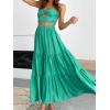 imageANRABESS Womens Summer Boho Flowy Swing Tiered ALine Maxi Skirt 2025 Fashion Trendy Elastic Waist Pleated Long Beach DressForest