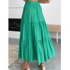 imageANRABESS Womens Summer Boho Flowy Swing Tiered ALine Maxi Skirt 2025 Fashion Trendy Elastic Waist Pleated Long Beach DressForest