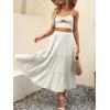 imageANRABESS Womens Summer Boho Flowy Swing Tiered ALine Maxi Skirt 2025 Fashion Trendy Elastic Waist Pleated Long Beach DressGray