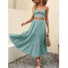 imageANRABESS Womens Summer Boho Flowy Swing Tiered ALine Maxi Skirt 2025 Fashion Trendy Elastic Waist Pleated Long Beach DressLake