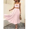imageANRABESS Womens Summer Boho Flowy Swing Tiered ALine Maxi Skirt 2025 Fashion Trendy Elastic Waist Pleated Long Beach DressLight Pink