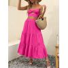 imageANRABESS Womens Summer Boho Flowy Swing Tiered ALine Maxi Skirt 2025 Fashion Trendy Elastic Waist Pleated Long Beach DressRose