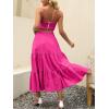 imageANRABESS Womens Summer Boho Flowy Swing Tiered ALine Maxi Skirt 2025 Fashion Trendy Elastic Waist Pleated Long Beach DressRose