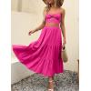 imageANRABESS Womens Summer Boho Flowy Swing Tiered ALine Maxi Skirt 2025 Fashion Trendy Elastic Waist Pleated Long Beach DressRose