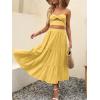 imageANRABESS Womens Summer Boho Flowy Swing Tiered ALine Maxi Skirt 2025 Fashion Trendy Elastic Waist Pleated Long Beach DressYellow
