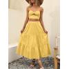 imageANRABESS Womens Summer Boho Flowy Swing Tiered ALine Maxi Skirt 2025 Fashion Trendy Elastic Waist Pleated Long Beach DressYellow
