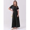 imageANRABESS Womens Summer Casual Dress Short Sleeve Crewneck Pleated Waisted Swing Flowy 2025 A Line Beach Maxi Long DressesBlack