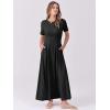 imageANRABESS Womens Summer Casual Dress Short Sleeve Crewneck Pleated Waisted Swing Flowy 2025 A Line Beach Maxi Long DressesBlack