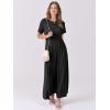 imageANRABESS Womens Summer Casual Dress Short Sleeve Crewneck Pleated Waisted Swing Flowy 2025 A Line Beach Maxi Long DressesBlack