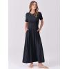 imageANRABESS Womens Summer Casual Dress Short Sleeve Crewneck Pleated Waisted Swing Flowy 2025 A Line Beach Maxi Long DressesNavy Blue