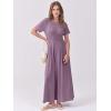 imageANRABESS Womens Summer Casual Dress Short Sleeve Crewneck Pleated Waisted Swing Flowy 2025 A Line Beach Maxi Long DressesPurple