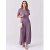imageANRABESS Womens Summer Casual Dress Short Sleeve Crewneck Pleated Waisted Swing Flowy 2025 A Line Beach Maxi Long DressesPurple