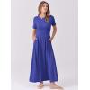 imageANRABESS Womens Summer Casual Dress Short Sleeve Crewneck Pleated Waisted Swing Flowy 2025 A Line Beach Maxi Long DressesRoyal Blue