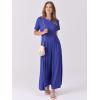 imageANRABESS Womens Summer Casual Dress Short Sleeve Crewneck Pleated Waisted Swing Flowy 2025 A Line Beach Maxi Long DressesRoyal Blue
