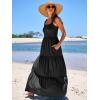 imageANRABESS Womens Summer Casual Long Maxi Beach Vacation Dresses Sleeveless Square Neck Flowy Tiered Sun Dress with PocketsBlack