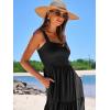 imageANRABESS Womens Summer Casual Long Maxi Beach Vacation Dresses Sleeveless Square Neck Flowy Tiered Sun Dress with PocketsBlack