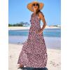 imageANRABESS Womens Summer Casual Long Maxi Beach Vacation Dresses Sleeveless Square Neck Flowy Tiered Sun Dress with PocketsBlack Pink Floral