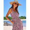 imageANRABESS Womens Summer Casual Long Maxi Beach Vacation Dresses Sleeveless Square Neck Flowy Tiered Sun Dress with PocketsBlack Pink Floral