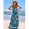 imageANRABESS Womens Summer Casual Long Maxi Beach Vacation Dresses Sleeveless Square Neck Flowy Tiered Sun Dress with PocketsBlue Yellow Floral