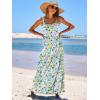 imageANRABESS Womens Summer Casual Long Maxi Beach Vacation Dresses Sleeveless Square Neck Flowy Tiered Sun Dress with PocketsGreen Purple Yellow Floral