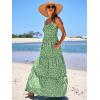 imageANRABESS Womens Summer Casual Long Maxi Beach Vacation Dresses Sleeveless Square Neck Flowy Tiered Sun Dress with PocketsGreen White Point