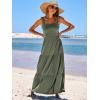 imageANRABESS Womens Summer Casual Long Maxi Beach Vacation Dresses Sleeveless Square Neck Flowy Tiered Sun Dress with PocketsOlive