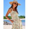 imageANRABESS Womens Summer Casual Long Maxi Beach Vacation Dresses Sleeveless Square Neck Flowy Tiered Sun Dress with PocketsOrange Green Floral