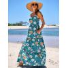 imageANRABESS Womens Summer Casual Long Maxi Beach Vacation Dresses Sleeveless Square Neck Flowy Tiered Sun Dress with PocketsOrange White Floral