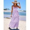 imageANRABESS Womens Summer Casual Long Maxi Beach Vacation Dresses Sleeveless Square Neck Flowy Tiered Sun Dress with PocketsPurple