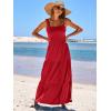 imageANRABESS Womens Summer Casual Long Maxi Beach Vacation Dresses Sleeveless Square Neck Flowy Tiered Sun Dress with PocketsRed